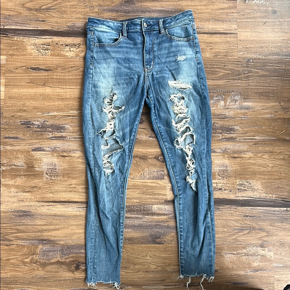 Rugged Distressed Denim Jeans
